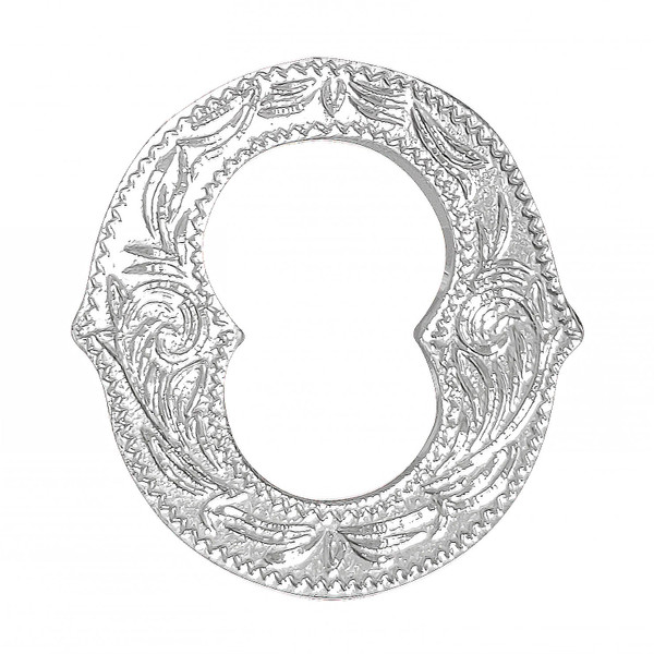 LL3297 SP 3/4" Bright Silver Letter "O" Shaped Concho