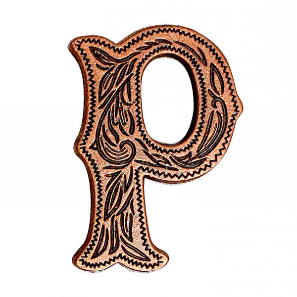LL3297 COP 3/4" Copper Letter "P" Shaped Concho
