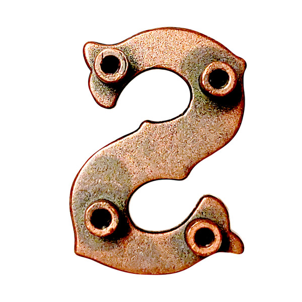 LL3297 COP 3/4" Copper Letter "S" Shaped Concho
