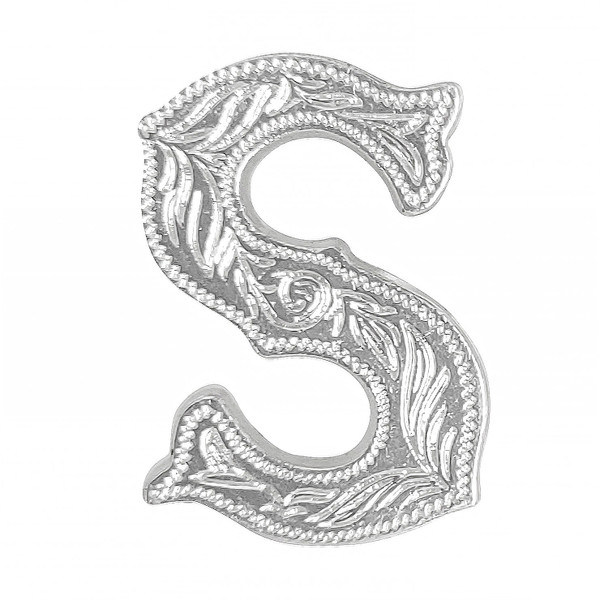 LL3297 SP 3/4" Bright Silver Letter "S" Shaped Concho