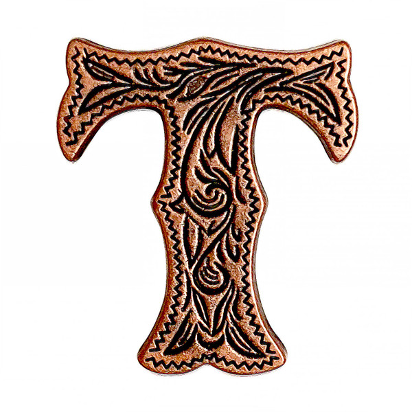 LL3297 COP 3/4" Copper Letter "T" Shaped Concho