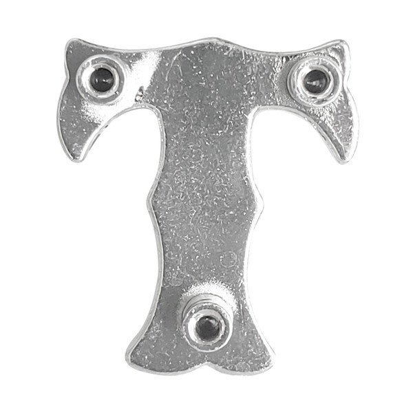 LL3297 SP 3/4" Bright Silver Letter "T" Shaped Concho