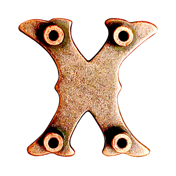 LL3297 COP 3/4" Copper Letter "X" Shaped Concho