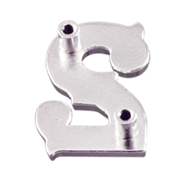 SC47652-2 SP 5/8"x7/8" Bright Silver Number "2" Screw Back Concho