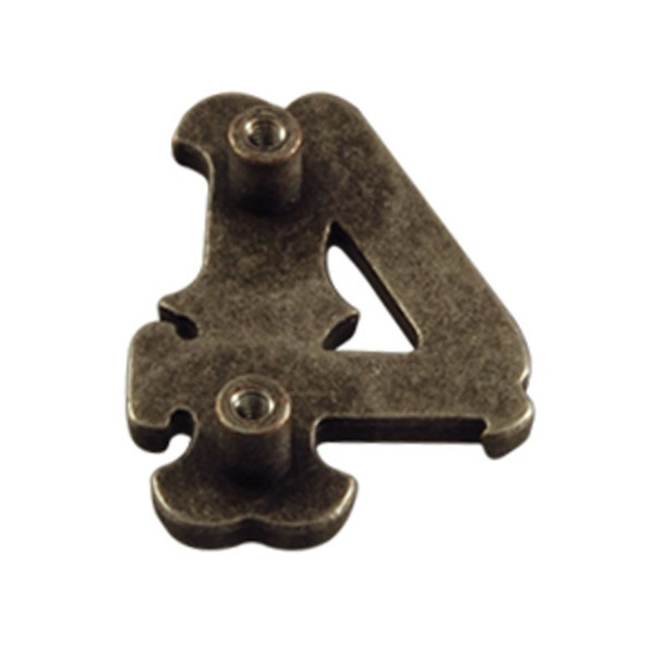 SC47674-4 OS 5/8"x7/8" Antique Silver Number "4" Screw Back Concho