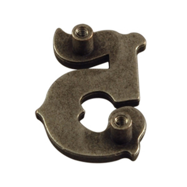 SC47685-5 OS 5/8"x7/8" Antique Silver Number "5" Screw Back Concho