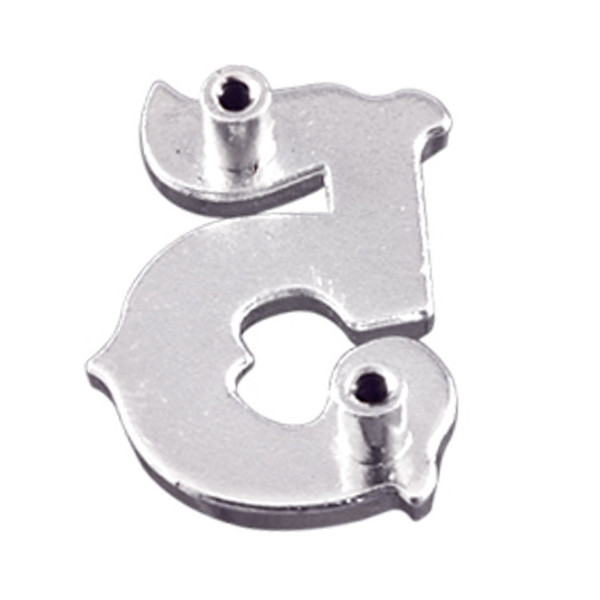 SC47685-5 SP 5/8"x7/8" Bright Silver Number "5" Screw Back Concho