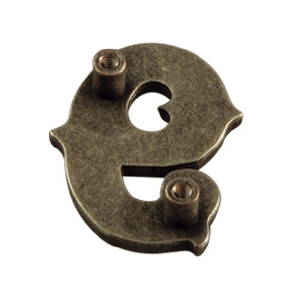 SC47698-9 OS 5/8"x7/8" Antique Silver Number "9" Screw Back Concho