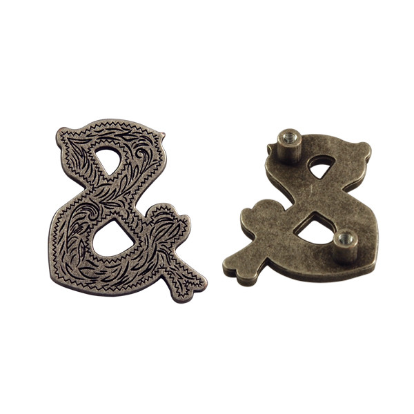 SC4782and OS 5/8"x7/8" Antique Silver Symbol "&" Screw Back Concho