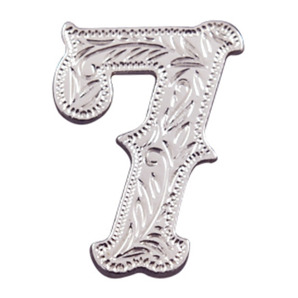 SC7707-7 SP 5/8"x7/8" Bright Silver Number "7" Screw Back Concho