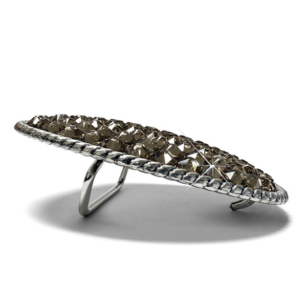2175832742 Western Antique Silver Engraved Swarovski Rhinestone Crystal Belt Buckle Fits 1-1/2"(38mm) Wide Belt (Black Diamond)