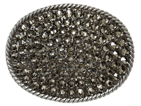 2175832742 Western Antique Silver Engraved Swarovski Rhinestone Crystal Belt Buckle Fits 1-1/2"(38mm) Wide Belt (Black Diamond)