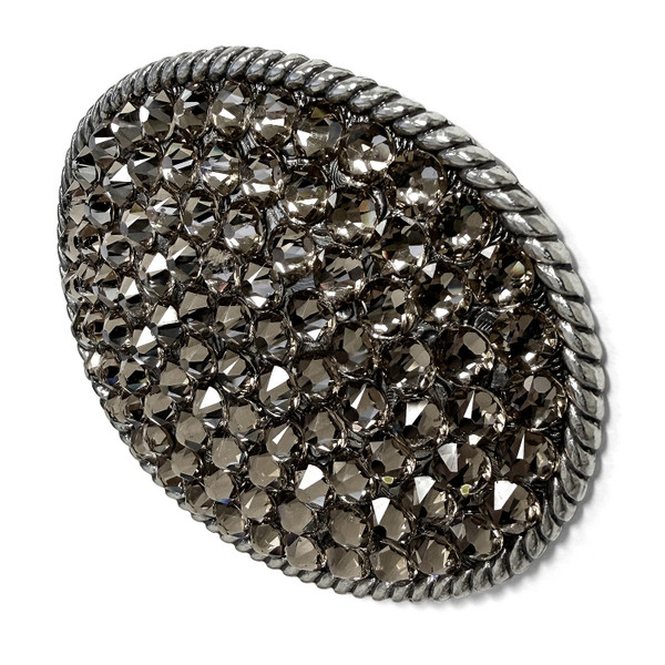 2175832742 Western Antique Silver Engraved Swarovski Rhinestone Crystal Belt Buckle Fits 1-1/2"(38mm) Wide Belt (Black Diamond)