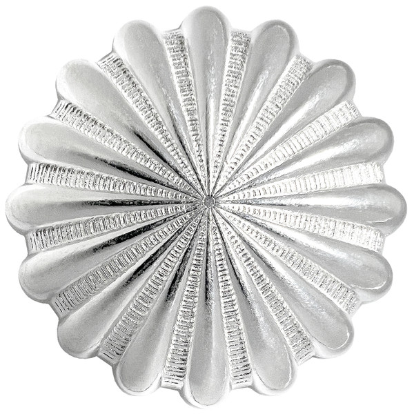 LL2254 SP 1-3/4" Bright Silver Engraved Parachute Concho Screwback