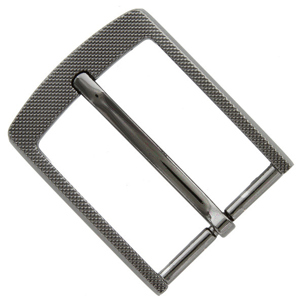 Z35274 GUN Round Edge Checkered Engraved Polished Replacement Belt Buckle Fits 1-3/8"(35MM) Belt (GUN)