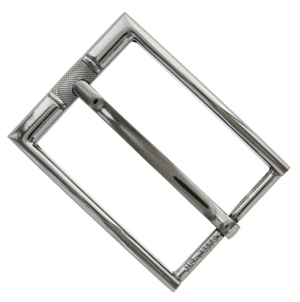 Z3559 GUN Center Checkered Engraved Polished Replacement Belt Buckle Fits 1-3/8" (35mm) Belt (GUN)