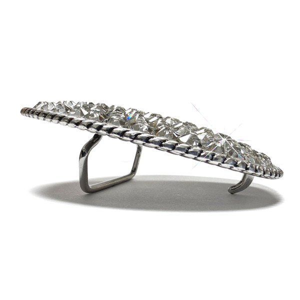 174188757 Western Antique Silver Engraved Rhinestone Crystal Belt Buckle Fits 1-1/2"(38mm) Wide Belt (Crystal)