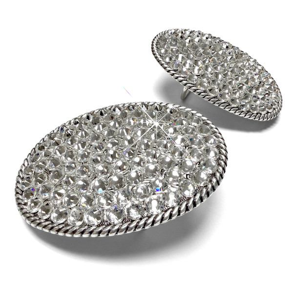 174188757 Western Antique Silver Engraved Rhinestone Crystal Belt Buckle Fits 1-1/2"(38mm) Wide Belt (Crystal)