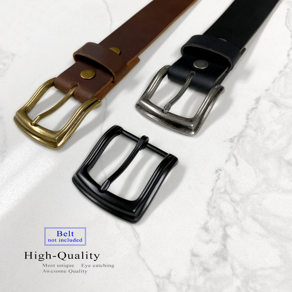 P3926 BLK Heel Bar Belt Buckle Fits 1-1/2"(38mm) Belt (Black)