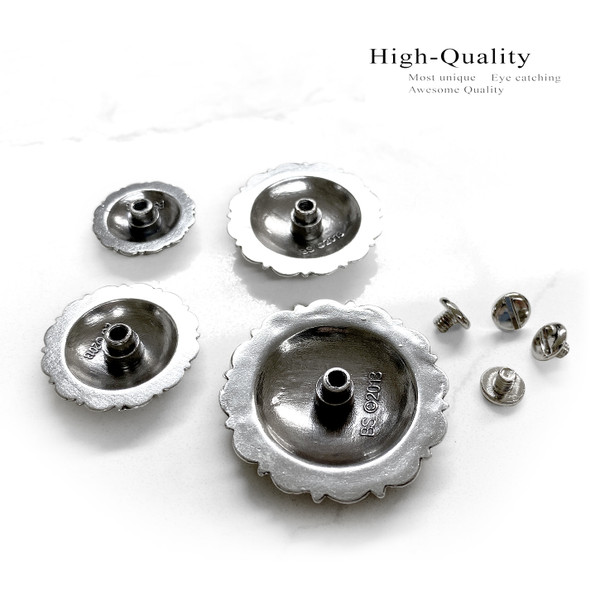 BS9188-3 ASAG 1-1/2" Antique Gold Western Floral Coloma Engraved Concho Screwback