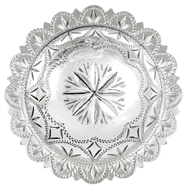 FA4831-4 SP 1-1/2" Bright Silver Windrose Engraved Concho Screwback
