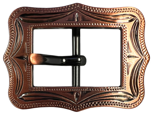BS9308-2 COPPER Bridle Headstall Center Bar Buckle Fits 5/8"(16mm) Strap (Copper)