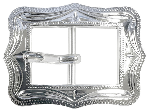 BS9308-2 SP Bridle Headstall Center Bar Buckle Fits 5/8"(16mm) Strap (Bright Silver)