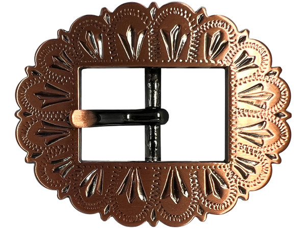 BS9309-2 COPPER Bridle Headstall Center Bar Buckle Fits 5/8"(16mm) Strap (Copper)