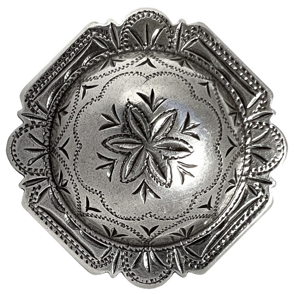 FA4837-1 LASRP 1-1/4" Antique Windrose Engraved Concho Screwback