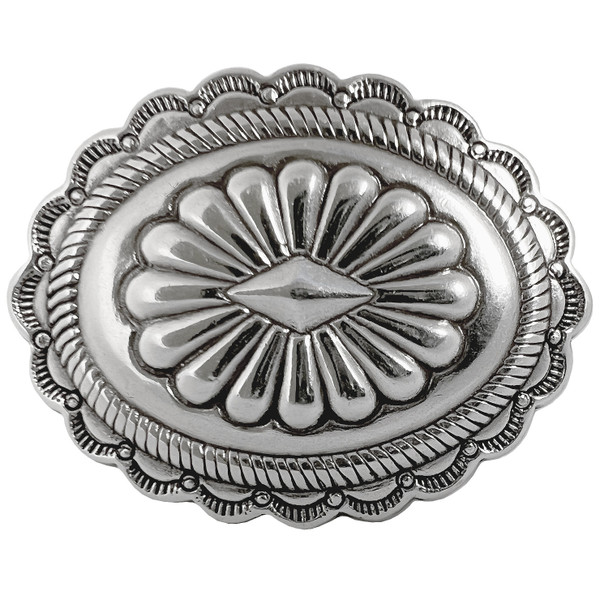 F9683 LASRP 2" X 1-1/2" Antique Engraved Southwestern Oval Conchos Screwback
