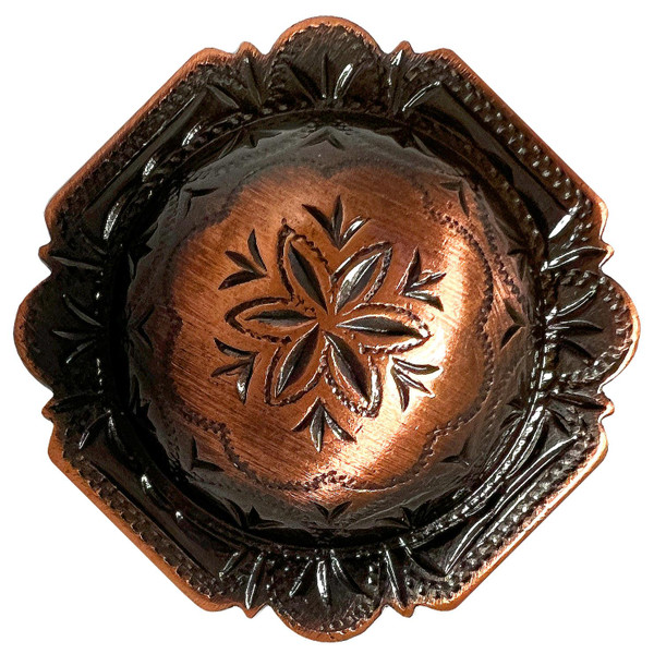 FA4837 SVRCB 1" Copper Windrose Engraved Concho Screwback