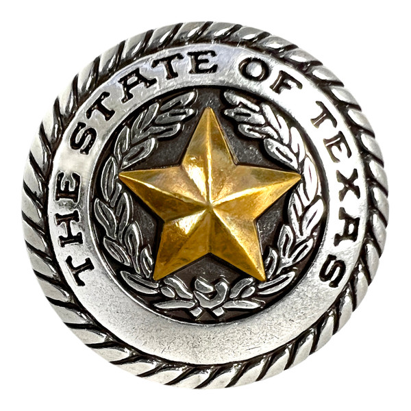 FA5320 ASAG 1" Antique Gold Western State of Texas Star Concho Screwback
