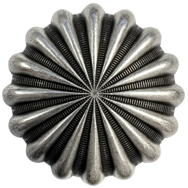 LL2255 OS 1-1/2" Antique Engraved Parachute Concho Screwback