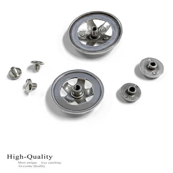 F9951 SRTP 1-1/4" Antique Silver Engraved Raised Star Concho Screwback