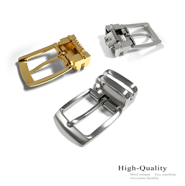 4008D GP Hand Polished Clamp Belt Buckle Fits 1-1/8"(30mm) Wide Belt Strap (Gold Plated)
