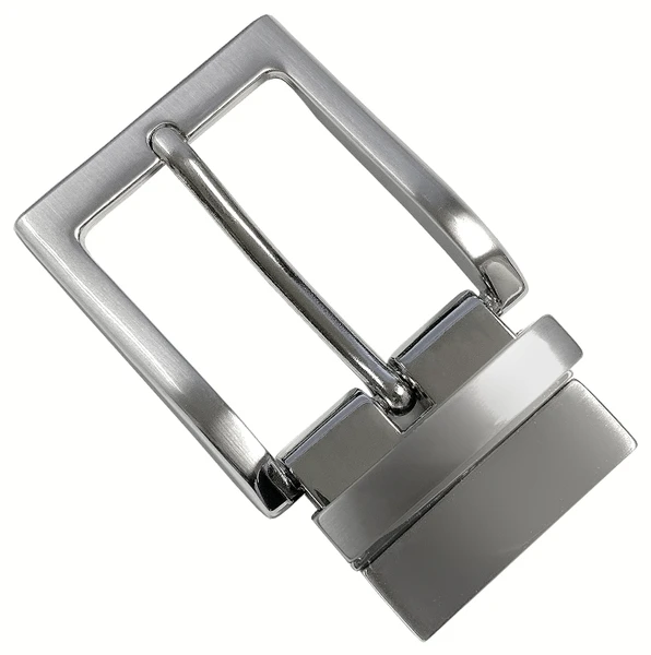 A505S NB Hand Polished Reversible Belt Buckle Fits 1-3/8"(35mm) Wide Belt Strap (Nickel Brushed)