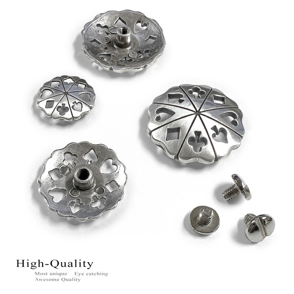 BS9280-2 SRTP 1-1/4" Antique Engraved Card Suit Concho Concho Screwback