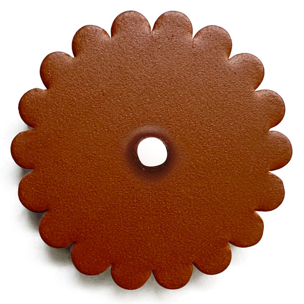 Saddle Leather Scalloped Concho Rosettes WITH HOLE - TAN