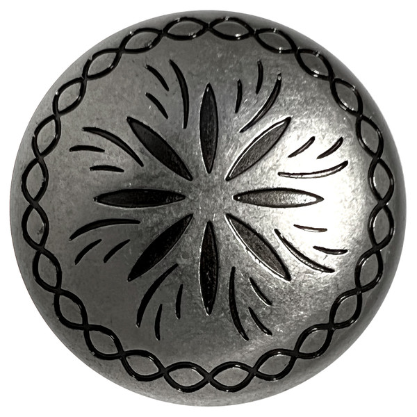 LL-2997 Dark Silver 1" Western Engraved Screw Back Concho