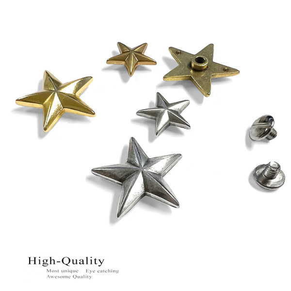 BS9229 SRTP 1" Antique Silver Star Concho Screwback