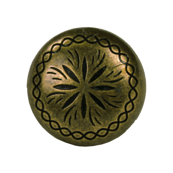 NB-1897 Brass Bronze Engraved Upholstery Tack 1/2" 10/Pack