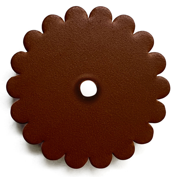 Saddle Leather Scalloped Concho Rosettes WITH HOLE - BROWN