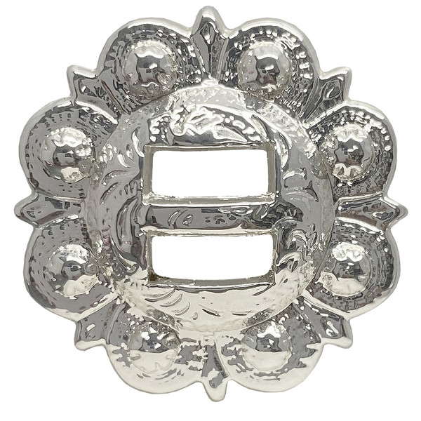 BS9153-1 SP 1" Bright Silver Berry Slotted Concho