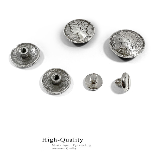 BS9180 SRTP 3/4'' Antique Silver Indian Head Penny Reproduction Coin Concho