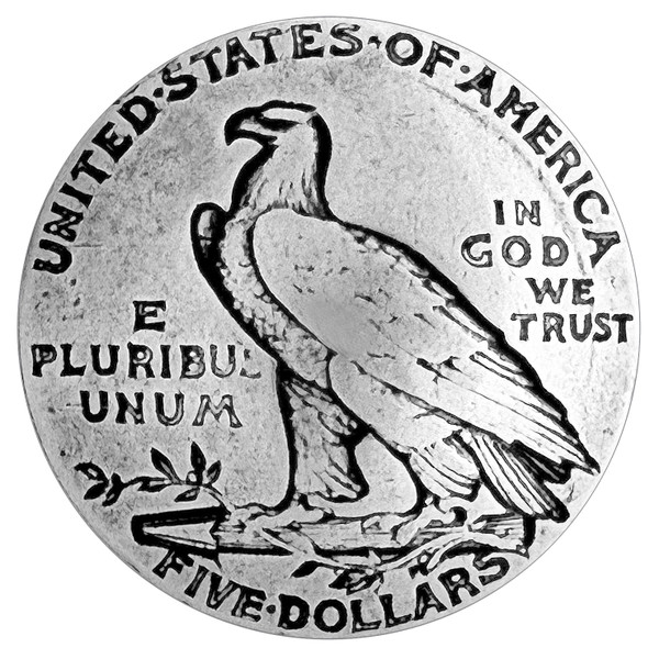 BS9236-B  SRTP 7/8" Antique Silver Eagle Reproduction Coin Concho