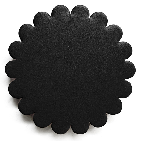 Saddle Leather Scalloped Concho Rosettes NO HOLE - BLACK