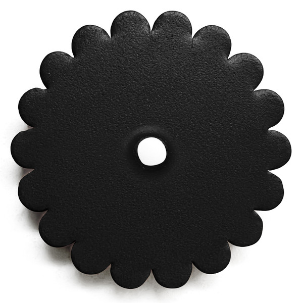 Saddle Leather Scalloped Concho Rosettes WITH HOLE - BLACK