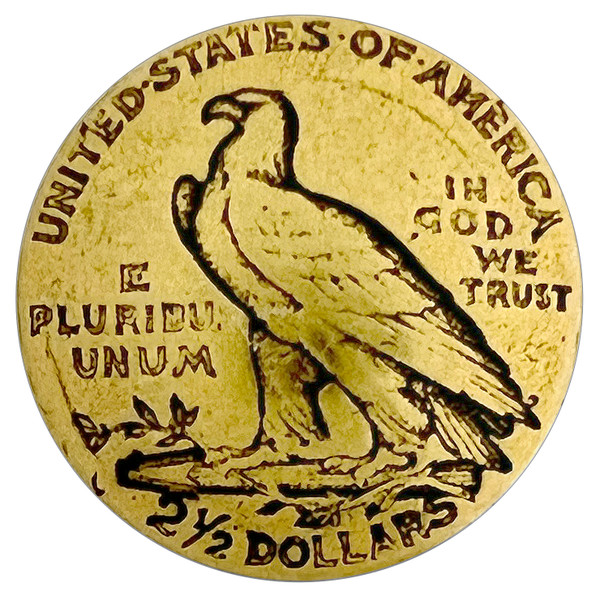 BS9235-B  GRTP 3/4" Antique Gold Eagle Reproduction Coin Concho