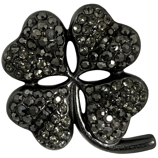 6022 Black Clover shaped 1-3/8" rhinestone concho