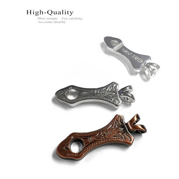 A7000 SP Engraved Concho Necklace Adapter- Bright Silver